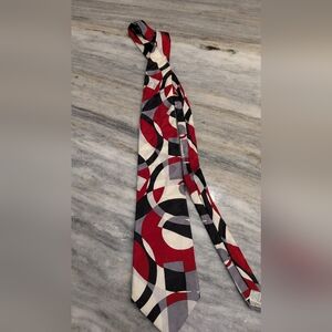 Stylish Red and Black Geometric Tie